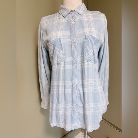 Rails Tops - Rails Sky Blue Plaid Shirt